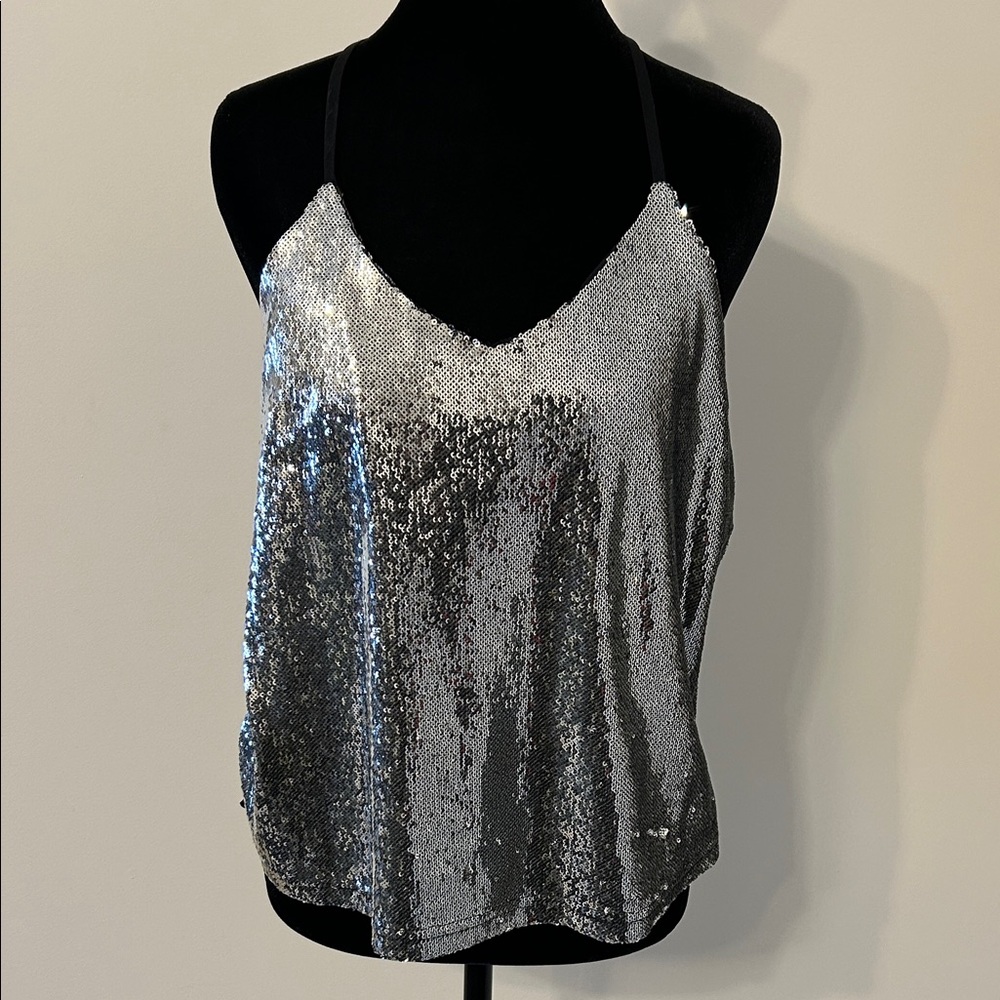 Silver Sequin Cami Top - Women